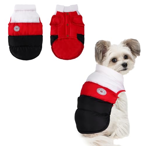 Winter Dog Jacket,Dog Padded Jacket Coat Windproof Puppy Dog Winter Vest Warm Fleece Puppy Dog Clothes for Outdoor Small Dogs with Adjustable Magic Tape Cold Weather (L) von Fadcaer