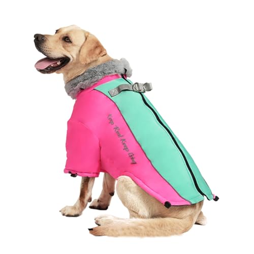 Faeymth Großer Pelzkragen, Daunenjacke für Mittelgroße und Große Hunde, wasserdichte Winterkleidung für Große Hunde, Golden Retriever-Mäntel, Kleidung B von Faeymth