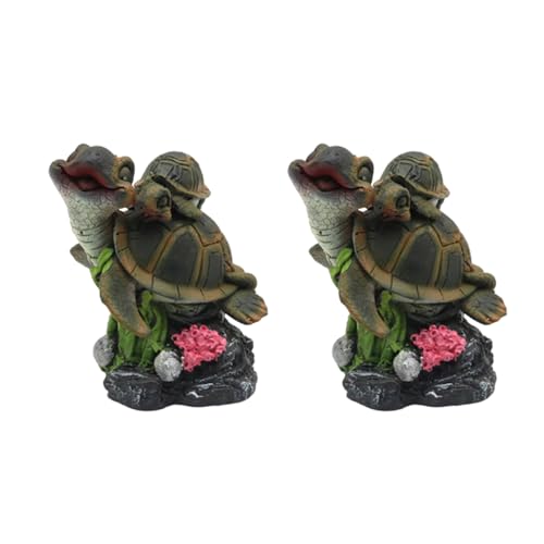 Fahoujs Schildkröten Ornament Für Aquarien Landschaft Aquarien Dekorationen Für Aquarien Terrarien Schildkröten Mutter Und Kinder Ornamente von Fahoujs