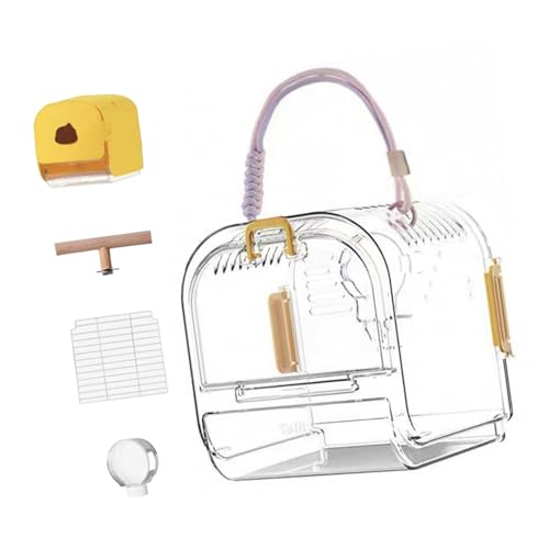 Leichtes Gewicht Haustierträger Transparenten Tragbare Vogelkäfig Mit Abnehmbarem Tablett Für Wellensittiche Und Kleine Vögel Die Käfig Mit Schloss Bewegt Leichtes Gewicht Haustierträger Transparenten Tragbare Vogelkäfig Mit Abnehmbarem Tablett Für Wellensittiche Und Kleine Vögel Die Käfig Mit Schloss Bewegt von Fahoujs