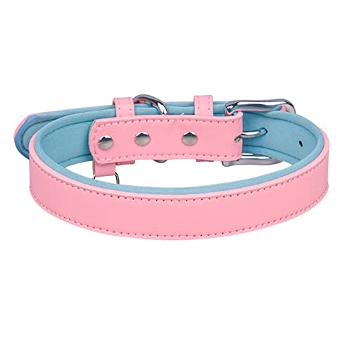 Fairnull Welpenhalsband, Hautaffinität, feine Verarbeitung, tragbar, für kleine Hunde, Mikrofaser, Kunstleder, verlorenes Halsband für den Außenbereich, Rosa, Größe M von Fairnull