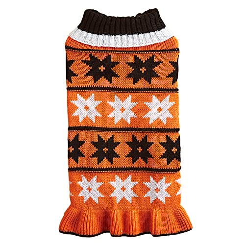 Haustier Pullover Kleid Warm Hoher Kragen Punkt Druck Hund Gestrickt Prinzessin Kleid Kleidung für Weihnachten Haustier Kostüm Hautfreundlich für von Fairnull