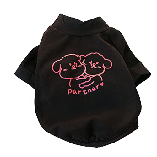 Hundekostüm, Cartoon-Druck, entzückend, Polyester, fluoreszierend, Buchstaben, Welpen, Pullover, Bluse für Sommer, Hundebluse, für den täglichen Gebrauch von Fairnull