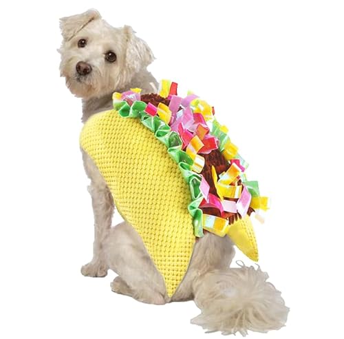 Hunde-Taco-Kostüm für Halloween, Taco-Design, Cosplay, Haustierkostüme für Hunde und Katzen (gelb, groß) von Fairy Sassy