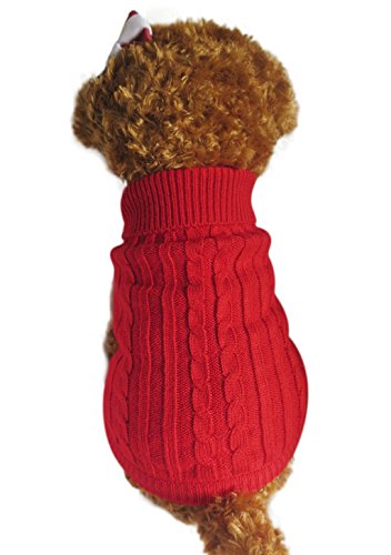 FakeFace Strickwolle Hundepullover Hundemantel Hundejacke Hunde Weste Winter Herbst warme Hundebekleidung für Kleine und Mittlere Hunde Teddy Chihuahua Shiba Dachshund Bulldog XS S M L von FakeFace