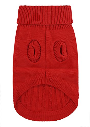 Hunde Strickjacke, Winterpulli Hunde Strickpullover Bekleidung Hundepulli Winter Pullover Warm und komfortable Chihuahua Haustier Rot Blau Braun von FakeFace