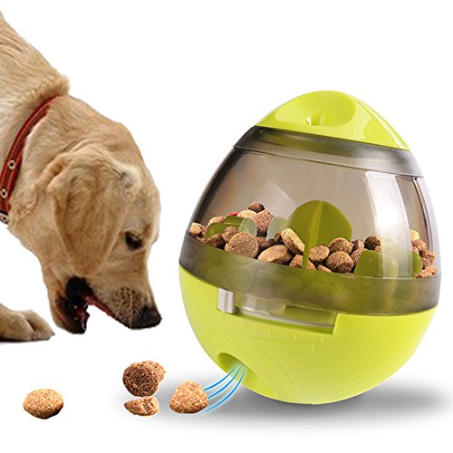 Spielzeug Snackball für Hunde Futterball Treat Ball Hundespielzeug Hund Lernspielzeug Tumbler Leckerli Ball IQ Training Kugel (Grün) von FakeFace