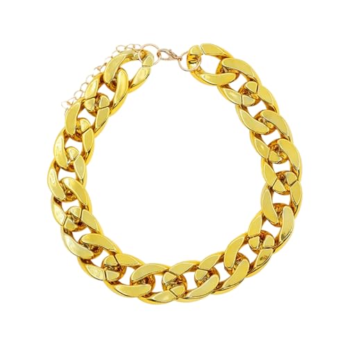 Goldkette Hundehalsband, Einstellbare Haustierkette mit Verlängerungskette für Kleine Mittelgroße Hunde und Haustiere, Leichter Plastikhund Gold Halskette Schmuck (Gold) von Falafoty