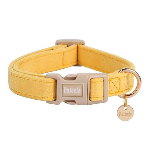 Faleela Hundehalsband – niedliches und bequemes Baumwoll-Haustierhalsband, verstellbar, leichtes Design mit Schnellverschluss-Schnalle, für kleine, mittelgroße und große Hunde – mehrere Stile von Faleela