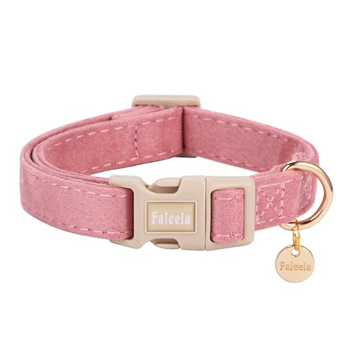 Faleela Hundehalsband – niedliches und bequemes Baumwoll-Haustierhalsband, verstellbar, leichtes Design mit Schnellverschluss-Schnalle, für kleine, mittelgroße und große Hunde – mehrere Stile von Faleela