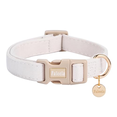 Faleela Hundehalsband – niedliches und bequemes Baumwoll-Haustierhalsband, verstellbar, leichtes Design mit Schnellverschluss-Schnalle, für kleine, mittelgroße und große Hunde – mehrere Stile von Faleela