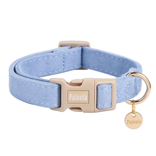 Faleela Hundehalsband – niedliches und bequemes Baumwoll-Haustierhalsband, verstellbar, leichtes Design mit Schnellverschluss-Schnalle, für kleine, mittelgroße und große Hunde – mehrere Stile von Faleela