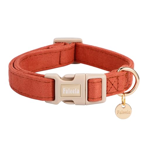 Faleela Hundehalsband – niedliches und bequemes Baumwoll-Haustierhalsband, verstellbar, leichtes Design mit Schnellverschluss-Schnalle, für kleine, mittelgroße und große Hunde – mehrere Stile von Faleela