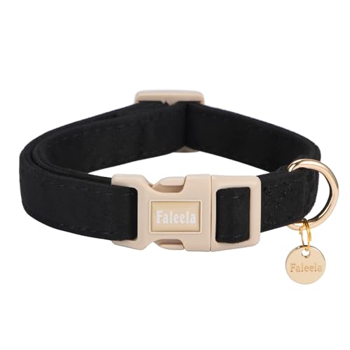 Faleela Hundehalsband – niedliches und bequemes Baumwoll-Haustierhalsband, verstellbar, leichtes Design mit Schnellverschluss-Schnalle, für kleine, mittelgroße und große Hunde – mehrere Stile von Faleela