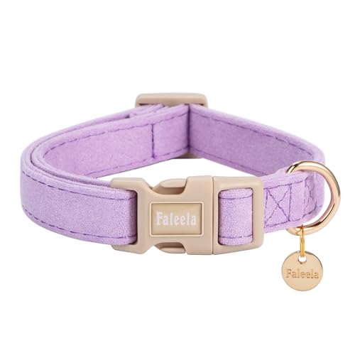 Faleela Hundehalsband – niedliches und bequemes Baumwoll-Haustierhalsband, verstellbar, leichtes Design mit Schnellverschluss-Schnalle, für kleine, mittelgroße und große Hunde – mehrere Stile von Faleela