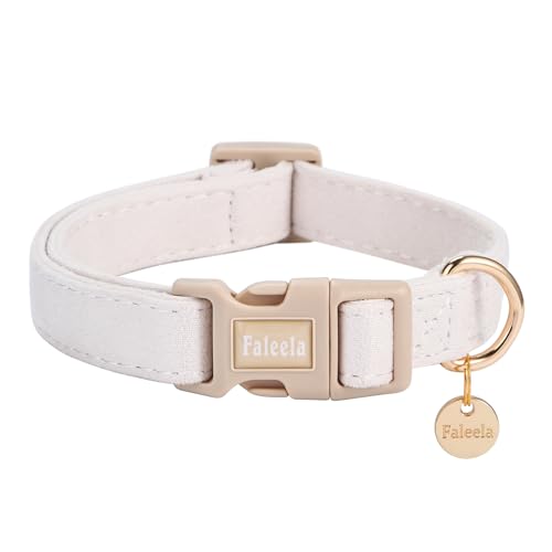 Faleela Hundehalsband – niedliches und bequemes Baumwoll-Haustierhalsband, verstellbar, leichtes Design mit Schnellverschluss-Schnalle, für kleine, mittelgroße und große Hunde – mehrere Stile von Faleela