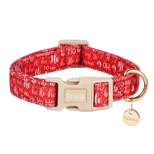 Faleela Hundehalsband – niedliches und bequemes Baumwoll-Haustierhalsband, verstellbar, leichtes Design mit Schnellverschluss-Schnalle, für kleine, mittelgroße und große Hunde – mehrere Stile von Faleela