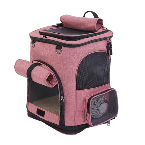 Katzentransporter Rucksack mit Rädern Kleintier Tragetasche mit atmungsaktivem Mesh und Fan zusammenklappbar wasserdicht Katze Fall für Wandern Camping Reisen von Falytemow