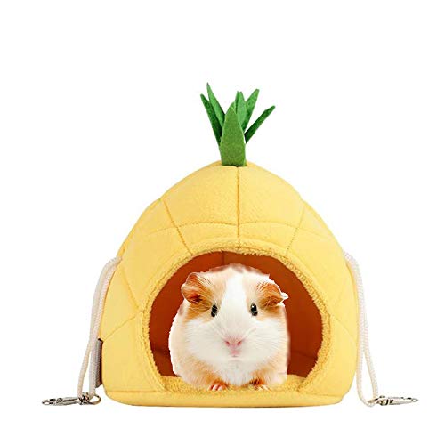 Famhome Banana Hamsterbett, Haushängematte Kleintierbett Haus Käfig Nest Hamster Zubehör (Ananas-Gelb) von Famhome