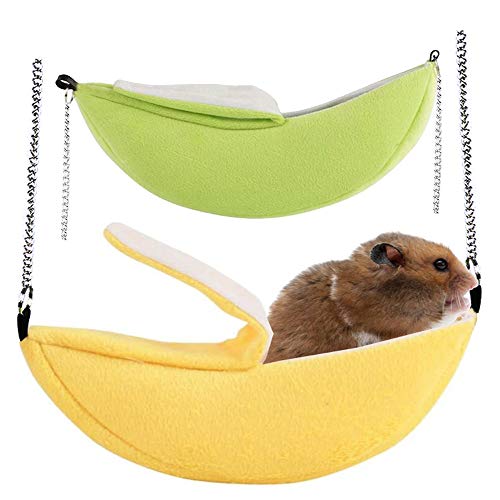 Famhome Banana Hamsterbett, Haushängematte Kleintierbett Haus Käfig Nest Hamster Zubehör (Banana-2 Stück) von Famhome