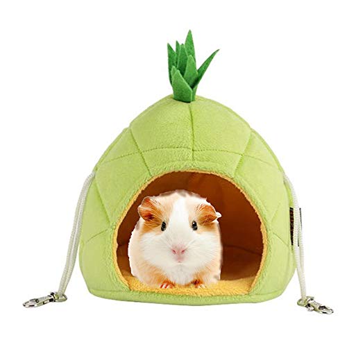 Famhome Banana Hamsterbett, Haushängematte Kleintierbett Haus Käfig Nest Hamster Zubehör Ananas Grün von Famhome