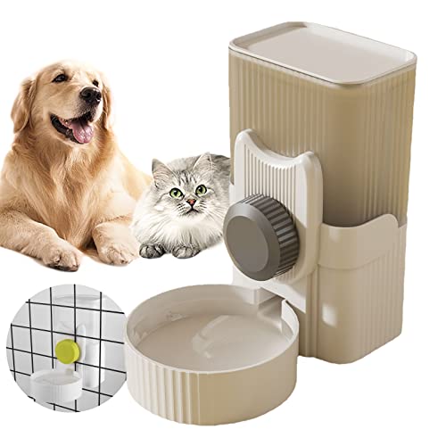 Automatischer Futterspender und Bewässerung, 1 l Kapazität, Auto-Schwerkraftkäfig, zum Aufhängen, Futter- und Wasserspender-Set für Hunde und Katzen, kleine Tiere, 2-in-1 Futter-/Bewässerungsbehälter von FamiEver