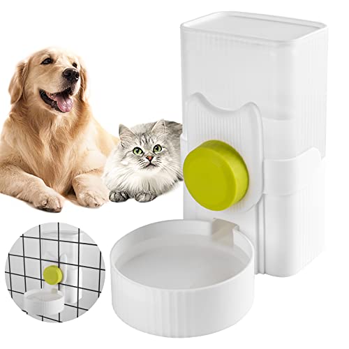 Automatischer Futterspender und Bewässerung, 1 l Kapazität, Auto-Schwerkraftkäfig, zum Aufhängen, Futter- und Wasserspender-Set für Hunde und Katzen, kleine Tiere, 2-in-1 Futter-/Bewässerungsbehälter von FamiEver