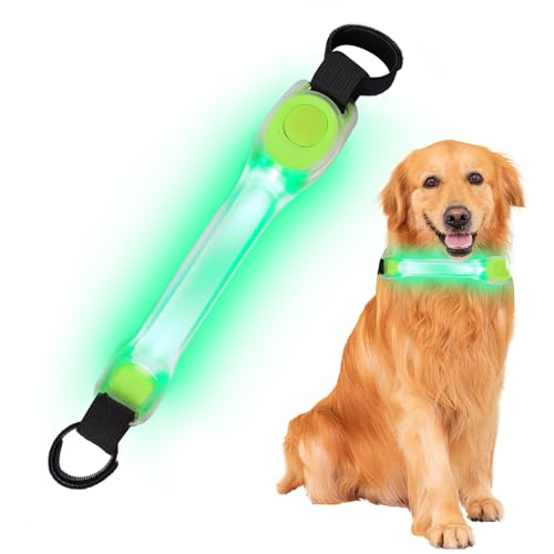 Famini Sicherheits LED Leuchtband für Hunde Katzen- Blinkendes LED Licht mit Klettverschluss zur einfachen Befestigung an Halsband, Leine und Geschirr - LED-Leuchtbänder für Haustiere von Famini