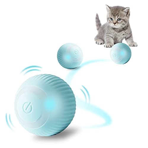 Interaktives Katzenspielzeug Elektrisch Ball , 360° Selbstdrehender Elektrisch Ball , USB Wiederaufladbares Katzenball mit LED-Licht , Intelligence Katzenspielzeug Stimulierung Jagdtriebs für Katzen von Famini