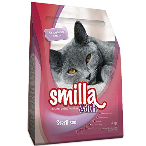 Smilla Adult Sterilisiertes Trockenfutter für Katzen mit Geflügel 10 kg für den Stoffwechsel von neuterierten Katzen mit ausgewogenem Fett- und Energiegehalt von Famry