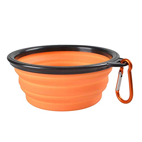 Faneli Reisenapf Hunde Katzen Haustier Futternapf Faltbare Napf Trinknapf Wassernapf ， Reisen Pet Food Wassernapf für Hund & Katze (Orange) von Faneli