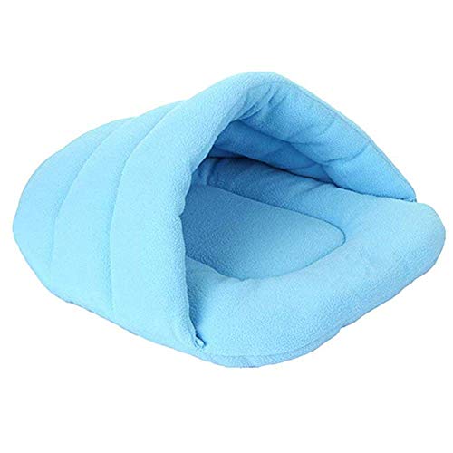 Faneli Warm Haustier Schlafsack，Warm für Hunde Katze Filz Waschbar Höhle Antibakteriell Winter Haustier Nest（Blau） (L) von Faneli