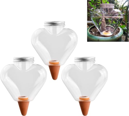 Fangehong 3 Pcs Wasserspender Pflanzen 500ml, Bewässerungskugeln Transparent Große, Automatische PVC Bewässerung Zimmerpflanzen, Selbstbewässerung Gießkugeln für Blumen Topfpflanzen Gartenpflanze (A) von Fangehong