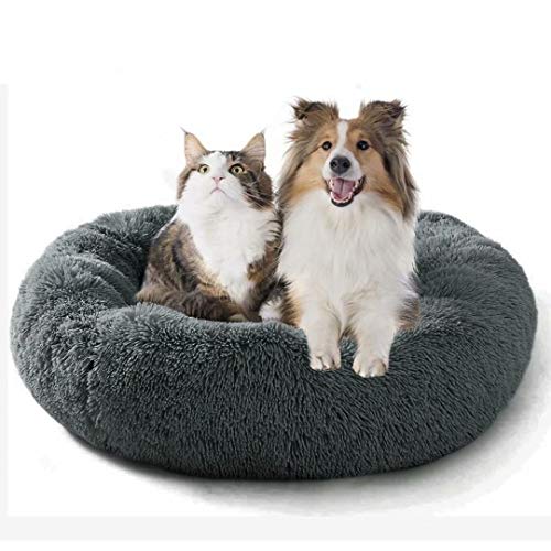 Fangqiyi Haustierbett, Hundebett, rundes Plüsch-Katzenbett, Hundekorb, Hundesofa, tragbarer, Warmer, weicher, komfortabler Hundezwinger, 50-120cm von Fangqiyi