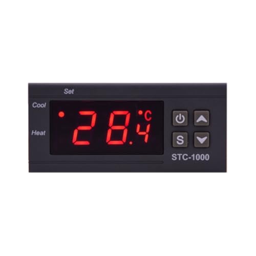 Fangxuee STC 1000 LED-Digitalthermostat STC1000-Temperaturregler Digitales LCD-Display für Inkubatoren-Temperaturregler Digitaler Thermoregler Relais für Heiz- und Kühlsysteme von Fangxuee