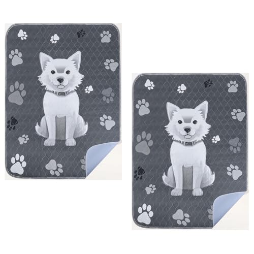 Fangxuee Wiederverwendbare Welpenunterlagen, 2er-Pack, 91,4 X 104,1 cm, Waschbare PeePads für das Hundetraining, Super Saugfähige Wee Wee Dog PeePads von Fangxuee