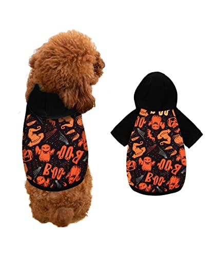 Lustiges Hunde-Halloween-Outfits, Hundeanzug, Katzen-Kapuzenpullover, Cosplay, Partykleidung für kleine Haustiere (Geist, groß) von Fantasy Era