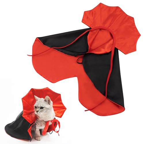 Hund Katze Vampir Kostüme, Katzenkleidung Halloween, Halloween-Kostüme für Haustiere für Cosplay Dekoration Hund Halloween Kostüme von Fantasyon