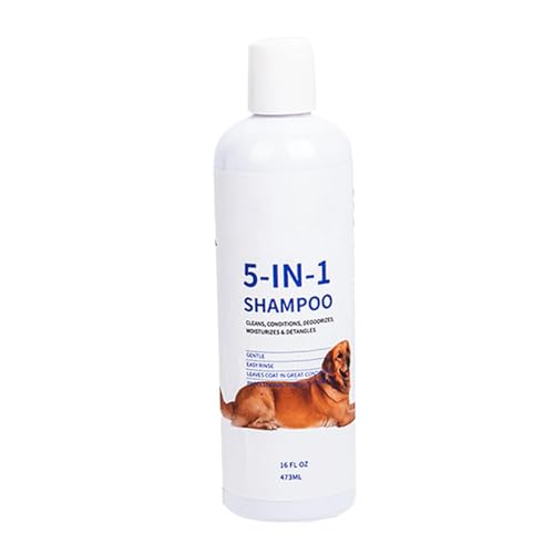 Fanysdsi 5-in-1-Hundeshampoo, Hundeshampoo, Haustiershampoo und Spülung für Hunde, 16fl Oz Smell Good Hundeshampoo, Hundeshampoo und Fellwäsche, trockene Haut und Juckreizlinderung, natürliches von Fanysdsi