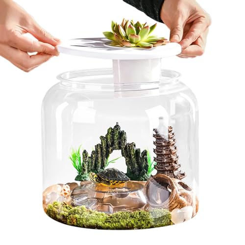 Fanysdsi Becken für Schildkröten, Lebensraum für Dosenschildkröten | Kreatives Schildkrötenhaus Habitat Schildkrötenbecken mit Deckel - Schildkröten-Terrarium-Schildkrötengehege mit Abnehmbarer von Fanysdsi