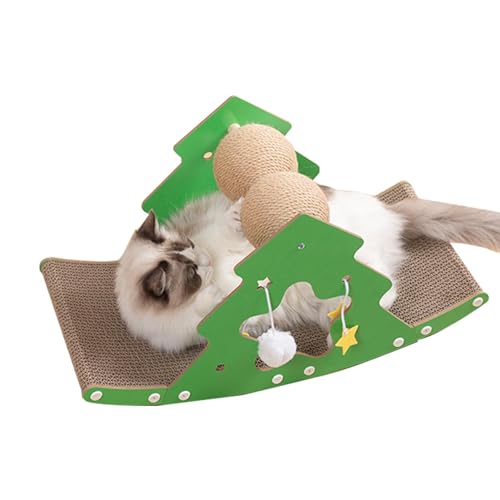 Fanysdsi Katzenkratzer für Hauskatzen, Katzenkratzbett - SShaking Scratcher Lounge Pad | Weihnachtsbaum-Design, Katzenschlafmatte, Katzenkrallenschärferbett, Pappbett für den Innenbereich, von Fanysdsi