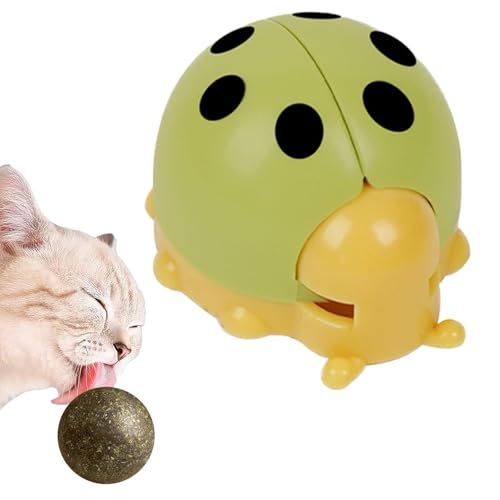 Fanysdsi Katzenminze-Wandball, Katzenminze-Bälle für Katzen,Süße Wand-Katzenminze-Bälle | Essbarer Spielzeugball mit Katzenminze, Katzen-Beißspielzeug, Kätzchenspielzeug mit Aufbewahrungsdeckel für von Fanysdsi