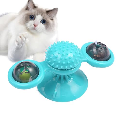 Fanysdsi Lustiges Katzenspielzeug, Windmühlen-Katzenspielzeug - Interaktives Drehspielzeug mit LED-Licht für Katzen - Katzen-Nip-Spielzeug mit Saugnapfbasis, Katzen-Spinner-Übungsspielzeug für Katzen, von Fanysdsi