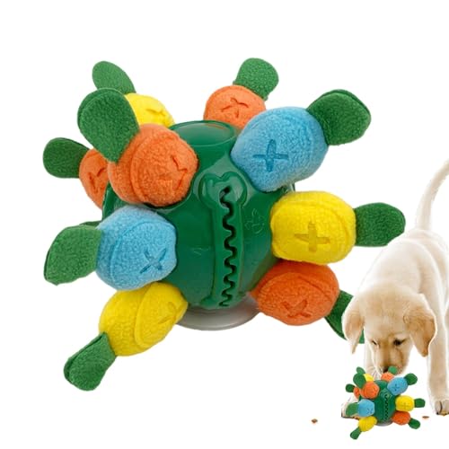 Fanysdsi Schnüffelspielzeug für Hunde, Interaktiver Schnüffelball, Interaktiver Schnüffelball im Karotten-Design, Tragbares Schnüffelspielzeug mit Ton fördert das Training der Nahrungssuche von Fanysdsi