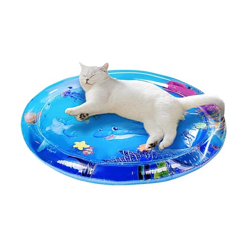 Fanysdsi Wasser-Sensor-Spielmatte für Katzen,Wasser-Spielmatte für Katzen | Kühlendes Spielpad für Kätzchen | Wasser-Sensor-Spielmatte mit Fischen zum Spielen mit Haustieren, Wasser-Sensor-Pad für von Fanysdsi