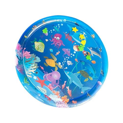 Wassermatte Baby Spielzeug, Sensorische Spielmatte, Wassergefüllte Spielmatte, 100cm Wasserspielmatte, Spielmatte Aufblasbare Baby, Bauchzeit Matte für Neugeborene, Sommer Wasserspielmatte, BPA Frei von Fanysdsi