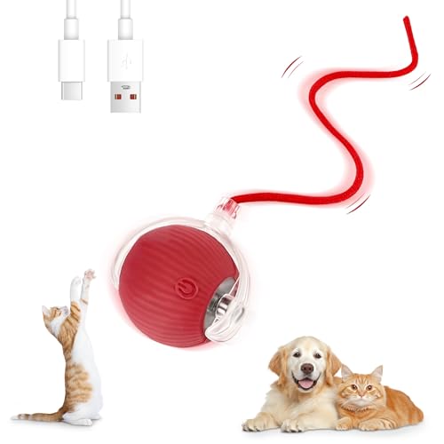 Farerkass Interaktives Hundespielzeug Ball, Katzenspielzeug, Elektrischer Hundeball Spielzeug, 360° Smart Rolling Pet Ball für Katzen und Hunde von Farerkass