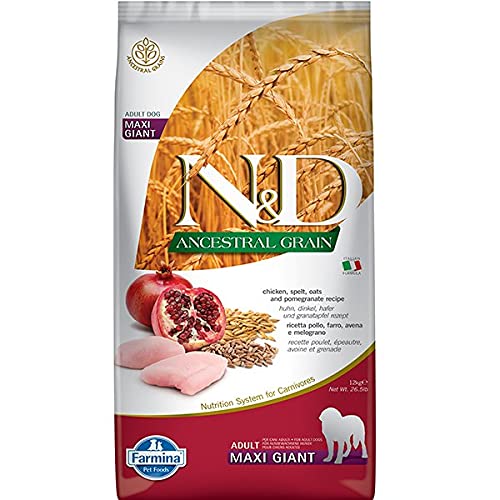 Farmina N&D ANCESTRAL GRAIN Pellets Hundefutter (Trockenfutter, mit hochwertigen Vitaminen und natürliche Antioxidantien, ohne Mais, Zutaten: Huhn, Dinkel, Hafer und Granatapfel, Portionsgröße: 12 kg) von Farmina Natural & Delicious