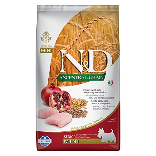 Farmina N&D ANCESTRAL Grain Pellets Hundefutter (Trockenfutter, mit Vitaminen und natürliche Antioxidantien, ohne Mais, Zutaten: Huhn, Dinkel, Hafer und Granatapfel, Portionsgröße: 2,5 kg) von Farmina Natural & Delicious