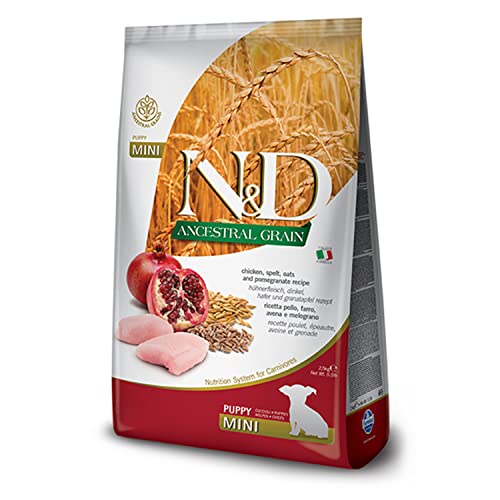 Farmina N&D ANCESTRAL Grain Pellets Hundefutter (Trockenfutter, mit hochwertigen Vitaminen und natürliche Antioxidantien, ohne Mais, Zutaten: Huhn, Dinkel, Hafer und Granatapfel, Portionsgröße: 7 kg) von Farmina Natural & Delicious